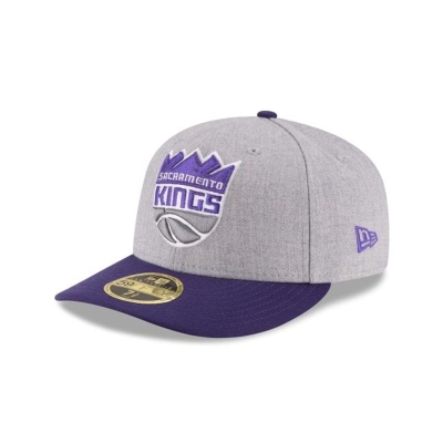 Grey Sacramento Kings Hat - New Era NBA Heather Low Profile 59FIFTY Fitted Caps USA8647052